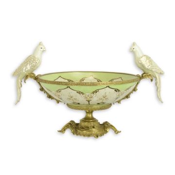 A BRONZE MOUNTED PORCELAIN BOWL
