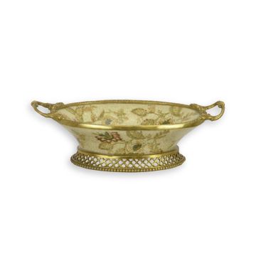 A BRONZE MOUNTED PORCELAIN BOWL