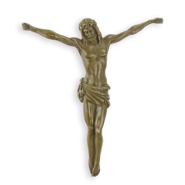 A WALL MOUNT BRONZE SCULPTURE OF A CORPUS CHRISTI