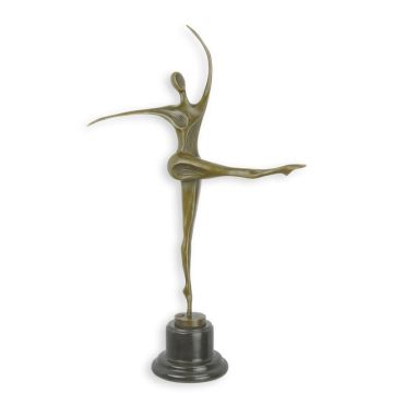 A MODERNIST BRONZE SCULPTURE OF A DANCING WOMAN