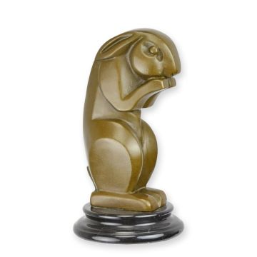 A BRONZE SCULPTURE OF AN ART DECO RABBIT