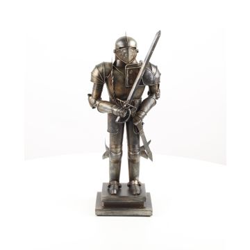 A TIN MODEL OF A KNIGHTS ARMOUR WITH SWORD