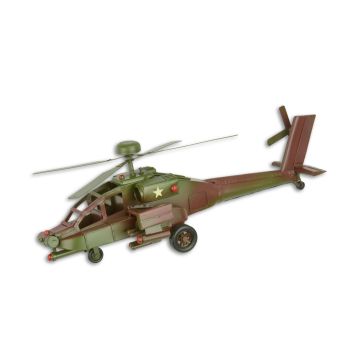 Blikken model van een apache helikopter