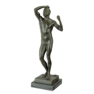 A BRONZE SCULPTURE OF ADAM