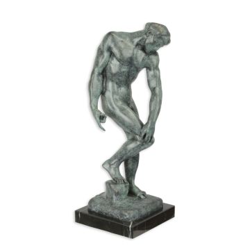 A BRONZE SCULPTURE OF ADAM