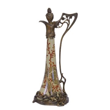 A BRONZE MOUNTED PORCELAIN CLARET JUG