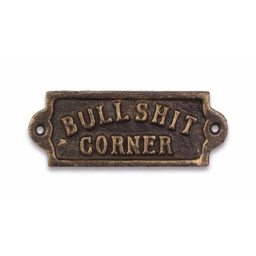 Gietijzeren "bullshit corner" plaquette