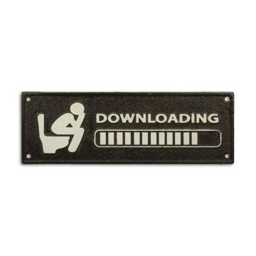 Gietijzeren "downloading"-plaatje