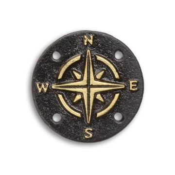 A CAST IRON COMPASS PLAQUE