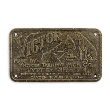 A CAST IRON "VICTOR TALKING MCH CO." PLAQUE