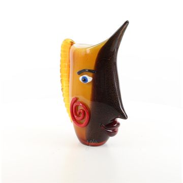 EEN ABSTRACTE GLAZEN VAAS IN MURANO STIJL