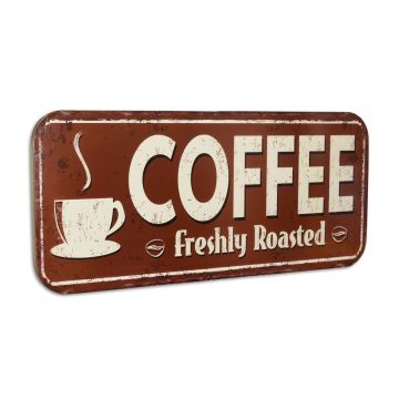 Blikken muurplaat "Koffie"