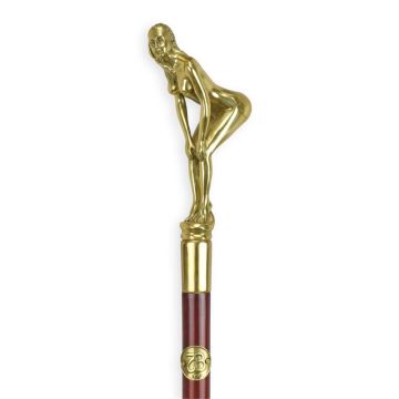 A BRONZE-HANDLED WALKING STICK