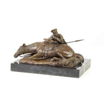 A BRONZE SCULPTURE CALLED SHOOTING TACTICS