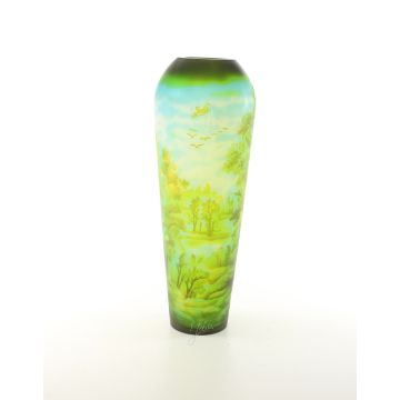 A CAMEO GLASS VASE 'OAK FOREST'