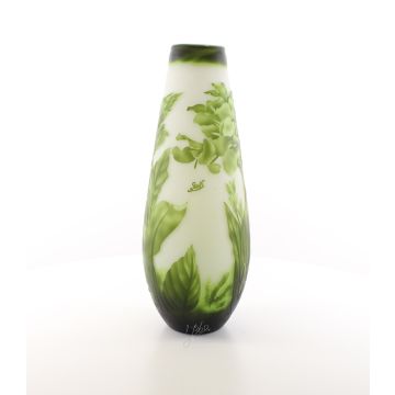 A CAMEO GLASS VASE 'GREEN FLOWERS'