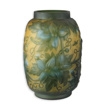 A CAMEO GLASS VASE 'BLUE FLOWERS'