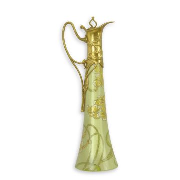 A BRONZE MOUNTED PORCELAIN CLARET JUG