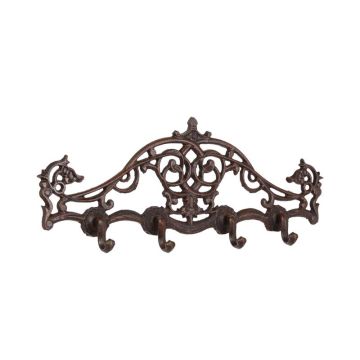 A PAIR OF CAST IRON COAT HOOKS