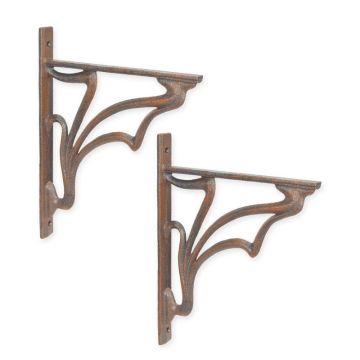 A PAIR OF CAST IRON ART NOUVEAU WALL BRACKETS