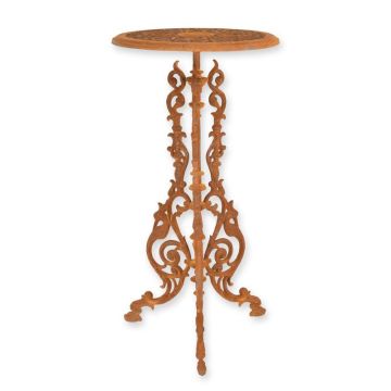 A CAST IRON PLANT TABLE, RUST