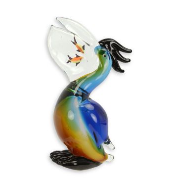 Glazen beeldje van een pelikaan