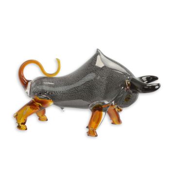 MURANO STIJL GLAZEN BEELDJE VAN EEN STIER
