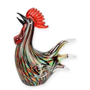 A MURANO STYLE GLASS FIGURINE OF A ROOSTER