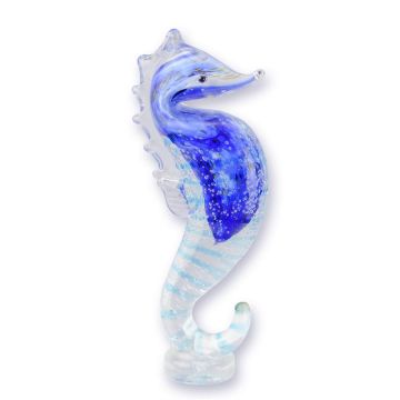 A MURANO STYLE GLASS FIGURINE OF A SEAHORSE