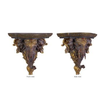 A RESIN ELEPHANT HEAD WALL CONSOLE