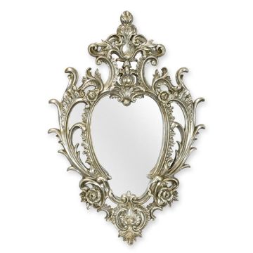 A RESIN FRAMED SILVER MIRROR