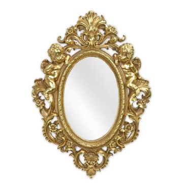 A RESIN FRAMED GOLD MIRROR