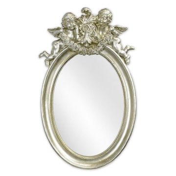 A RESIN FRAMED SILVER MIRROR