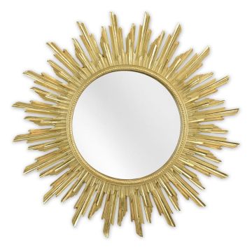 A RESIN FRAMED GOLD MIRROR
