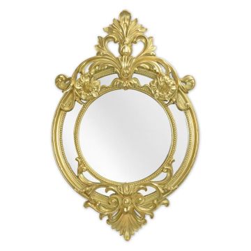 A RESIN FRAMED GOLD MIRROR