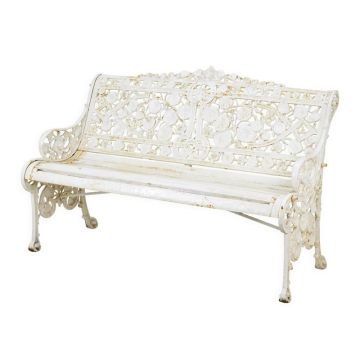 Gietijzeren tuinbankje wit