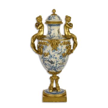 A BRONZE MOUNTED PORCELAIN JAR