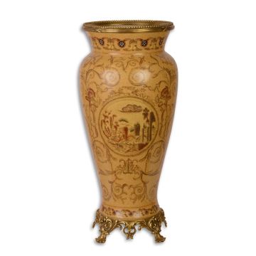 A BRONZE MOUNTED PORCELAIN VASE