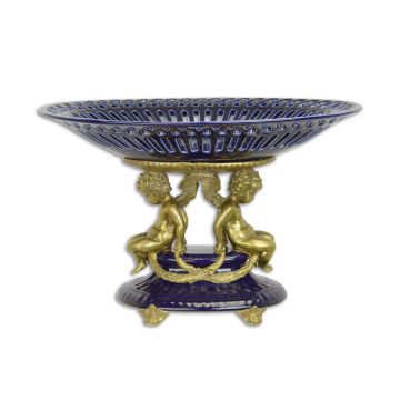 A BRONZE MOUNTED PORCELAIN CENTERPIECE