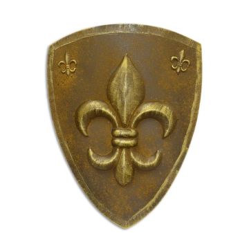 ijzeren muurbevestiging schild met fleur de lis - zilver (rx-367)
