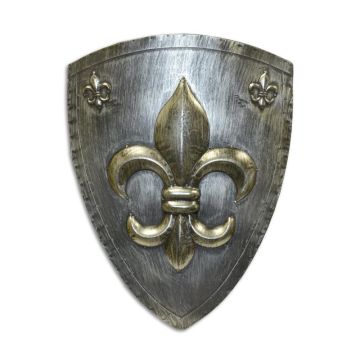 ijzeren muurbevestiging schild met fleur de lis - roest (rx-467)