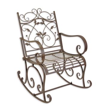 AN BROWN IRON ROCKING CHAIR
