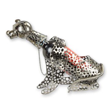 EEN BLIKKEN FLESSENHOUDER ZILVER "TIJGER"