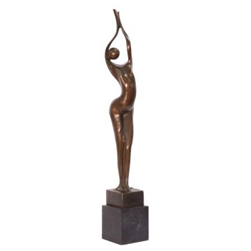 MODERN BRONZEN SCULPTUUR VAN EEN STAANDE VROUW