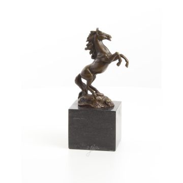 A BRONZE SCULPTURE OF A REARING STALLION