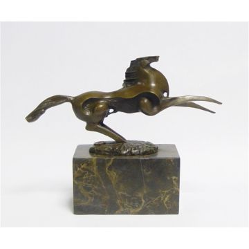 A MODERNIST BRONZE SCULPTURE OF A REARING HORSE