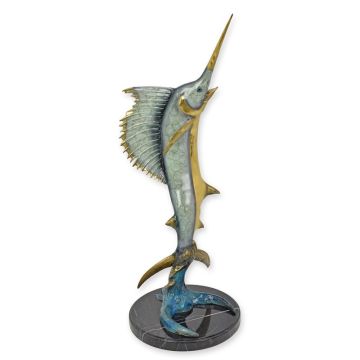A BRONZE SCULPTURE OF A SWORDFISH