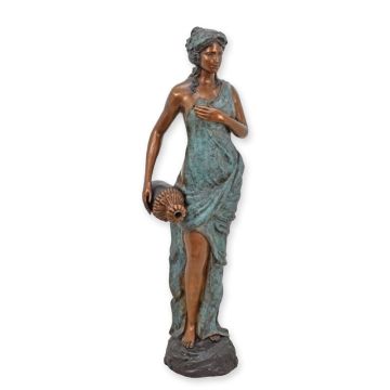 A BRONZE WOMAN CARRYING A JAR FOUNTAIN