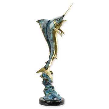 A BRONZE SCULPTURE OF A MARLIN