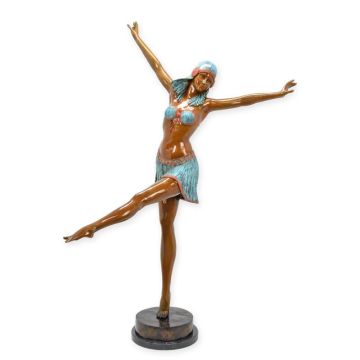 BRONZEN GEKLEURD BEELD VAN DE DANSERES VAN PALMYRA 